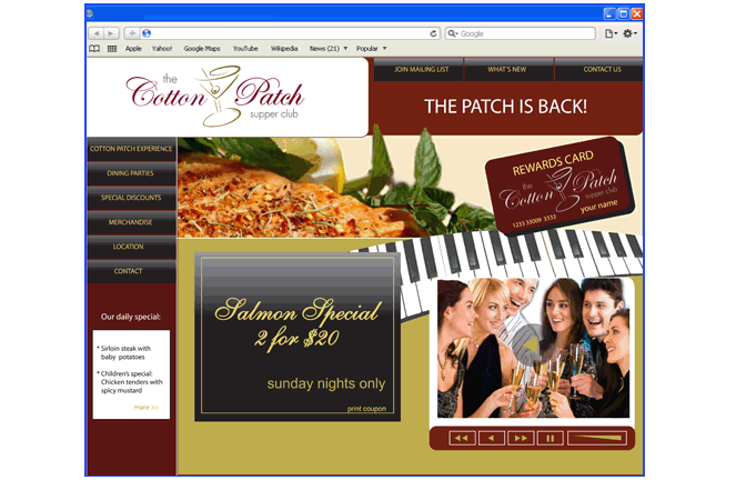 Cotton Patch Supper Club Website
